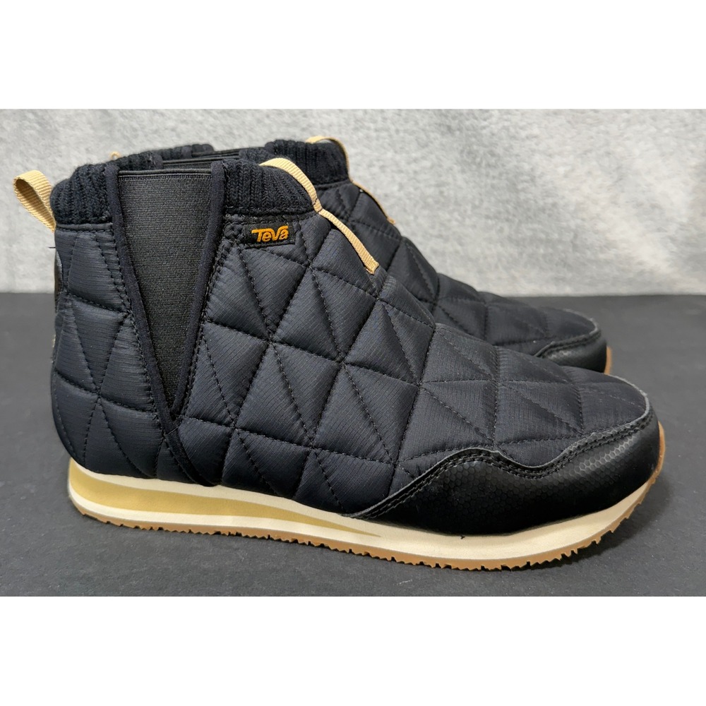 Teva Ember Mid Bootie Womens Size 7 Black Quilted Slip On Sneakers 1106209